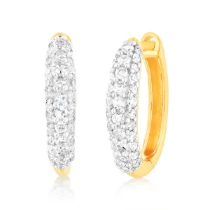 Luminesce Lab Grown 0.4 Carat Diamond Gold Plated Silver Hoop Earrings Shiels