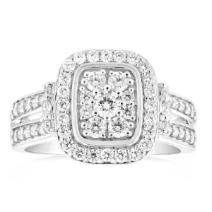 Luminesce Lab Grown 0.80 Carat Diamond Cluster Ring in 9ct White Gold Shiels