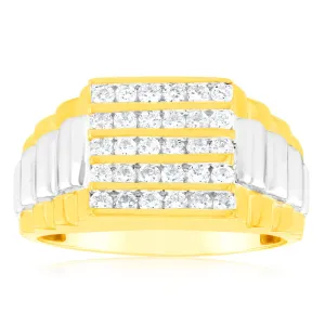 Luminesce Lab Grown 1 Carat Diamond Gents Ring in 9ct Yellow Gold Shiels