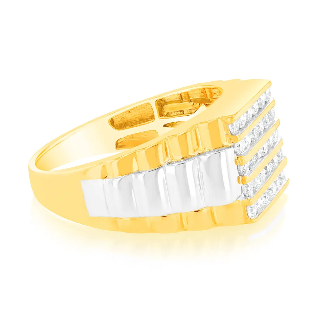 Luminesce Lab Grown 1 Carat Diamond Gents Ring in 9ct Yellow Gold Shiels