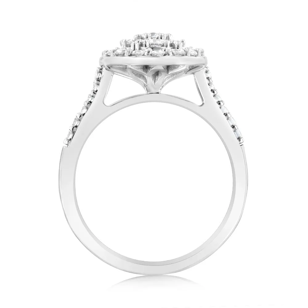 Luminesce Lab Grown 1 Carat Diamond Oval Bridal Set in 9ct White Gold Shiels