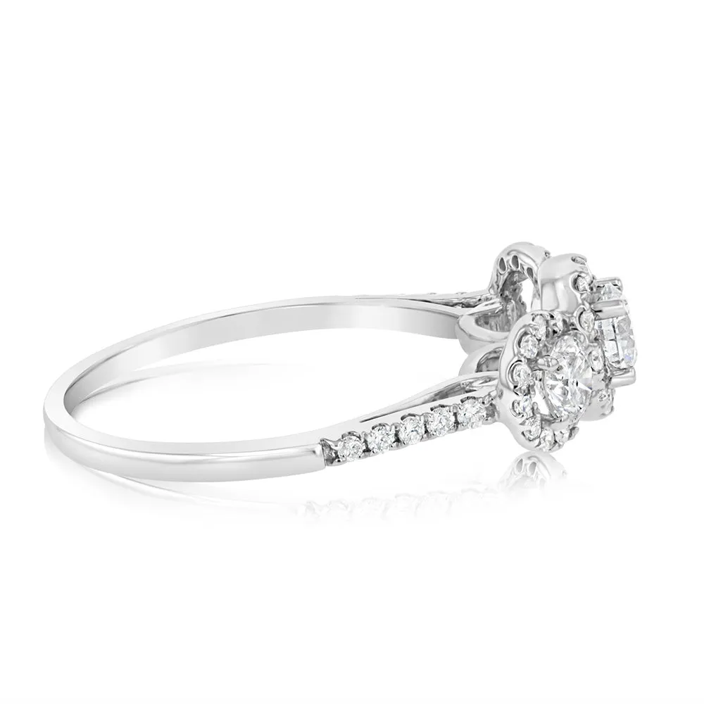 Luminesce Lab Grown 1 Carat Diamond Trilogy Ring in 14ct White Gold Shiels