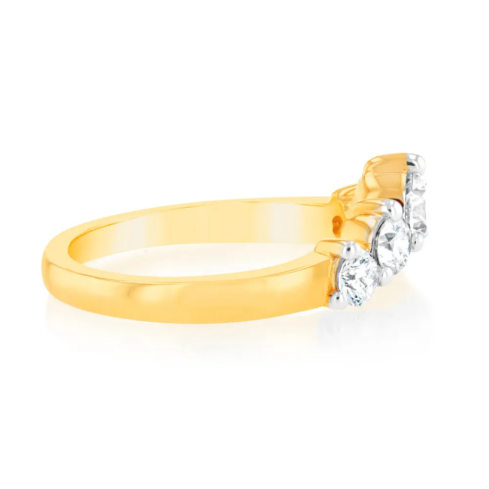 Luminesce Lab Grown 1 Carat Eternity Curve Diamond Ring in 18ct Yellow Gold Shiels