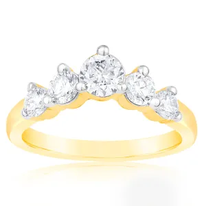 Luminesce Lab Grown 1 Carat Eternity Curve Diamond Ring in 18ct Yellow Gold Shiels