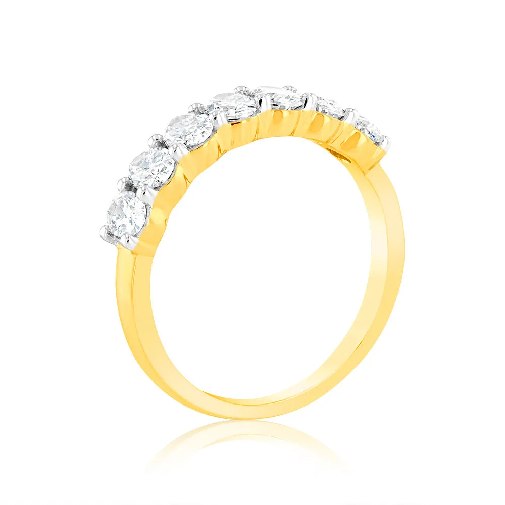 Luminesce Lab Grown 1 Carat Oval Diamond Eternity Ring in 18ct Yellow Gold Shiels