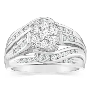 Luminesce Lab Grown 10ct White Gold 1 Carat Diamond Cluster Ring Shiels