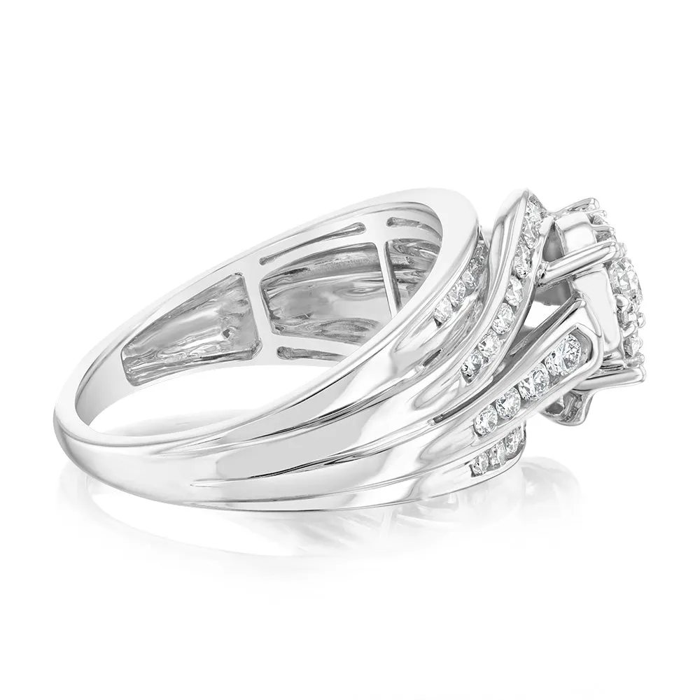 Luminesce Lab Grown 10ct White Gold 1 Carat Diamond Cluster Ring Shiels