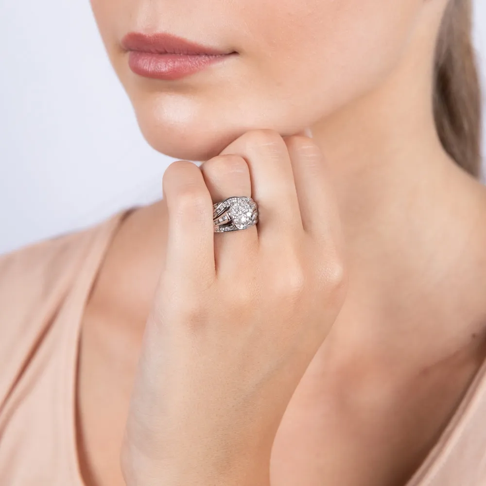 Luminesce Lab Grown 10ct White Gold 1 Carat Diamond Cluster Ring Shiels