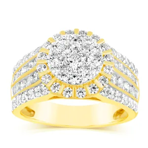 Luminesce Lab Grown 10ct Yellow Gold Ring in 2.15 Carat Diamond Shiels