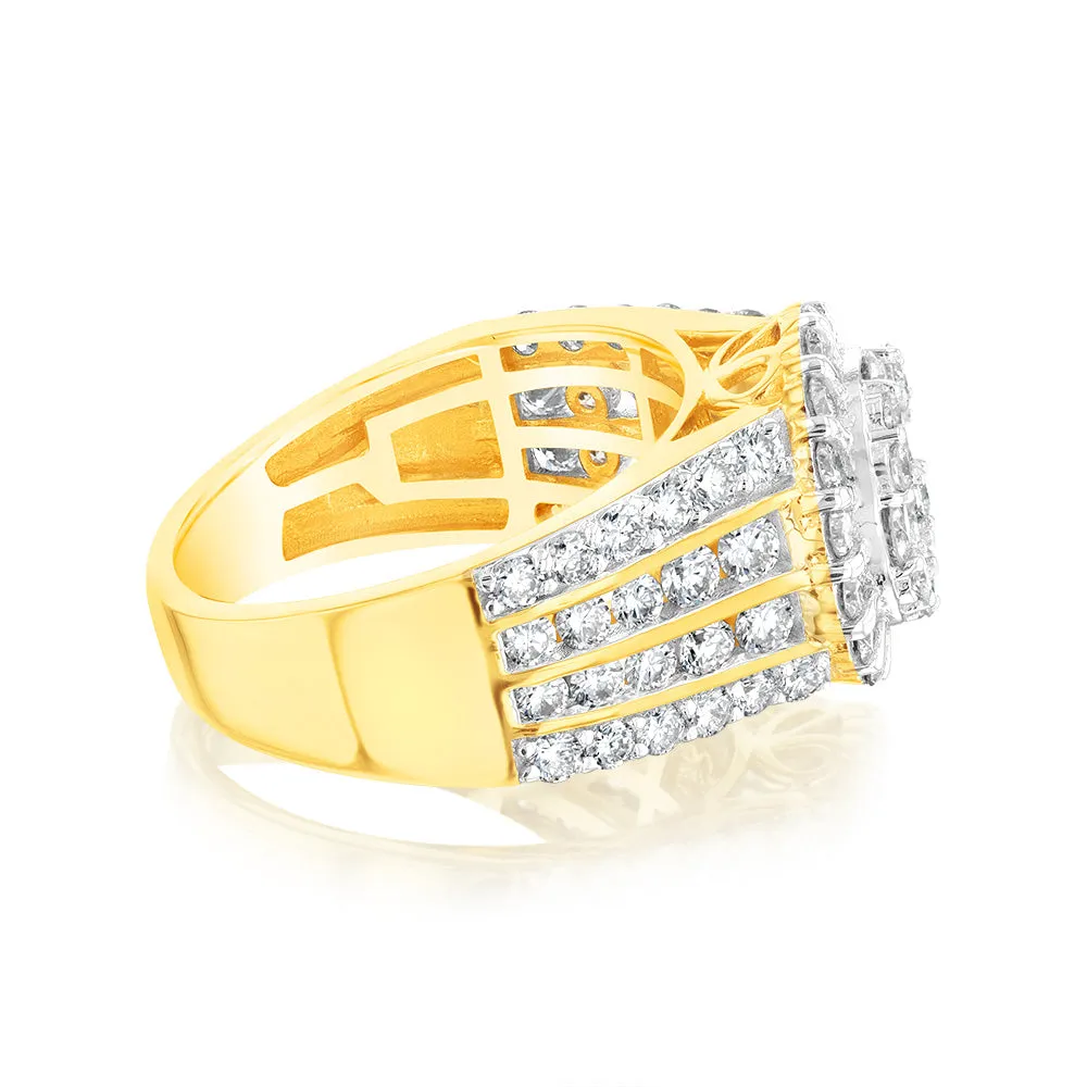 Luminesce Lab Grown 10ct Yellow Gold Ring in 2.15 Carat Diamond Shiels