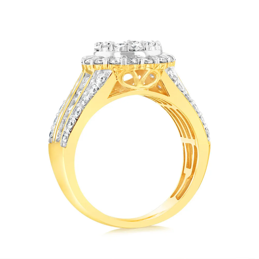 Luminesce Lab Grown 10ct Yellow Gold Ring in 2.15 Carat Diamond Shiels