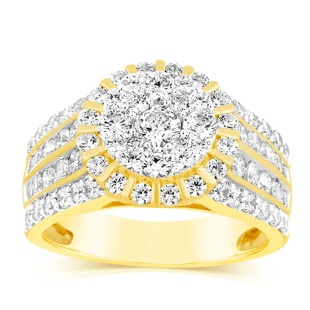 Luminesce Lab Grown 10ct Yellow Gold Ring in 2.15 Carat Diamond Shiels
