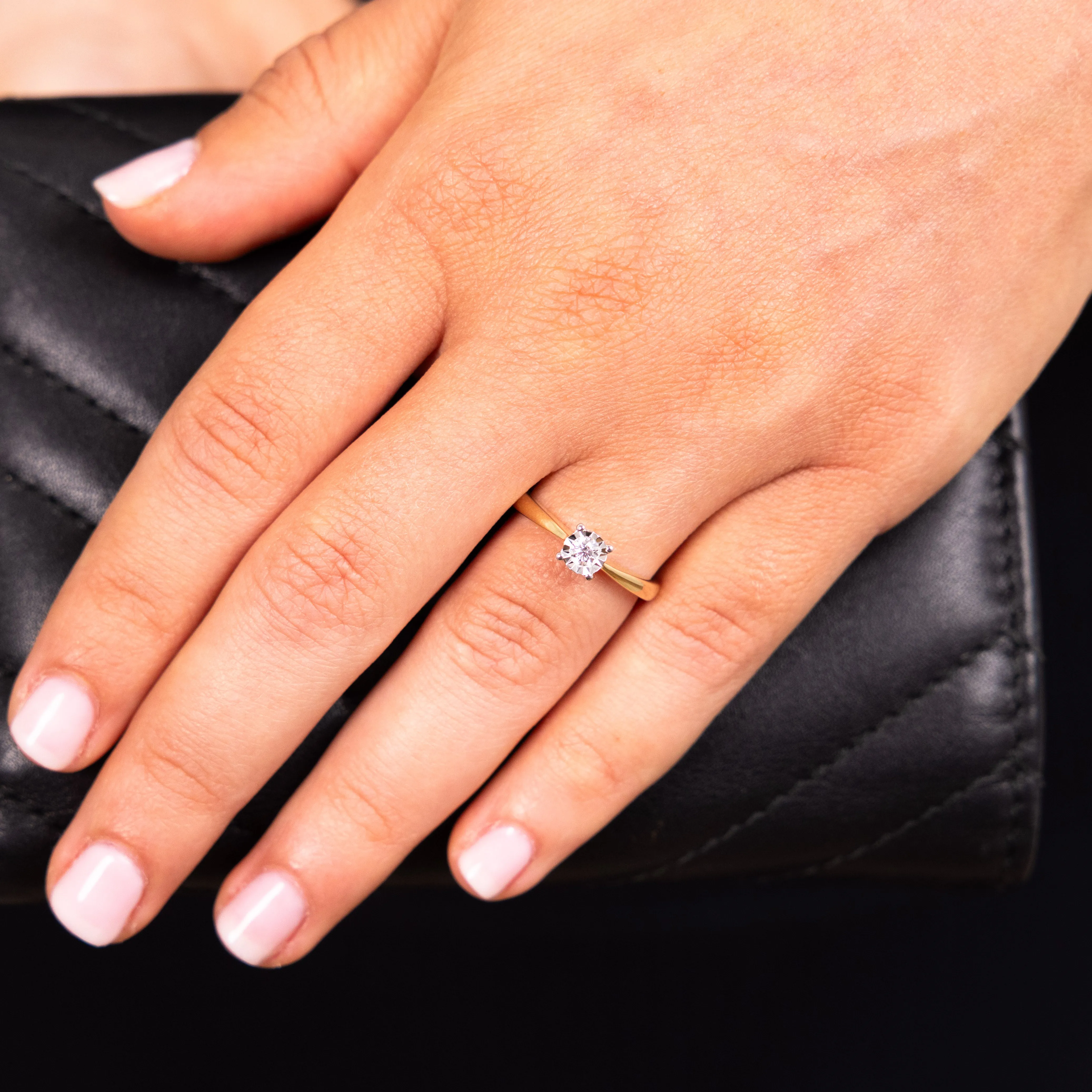 Luminesce Lab Grown 1/10 Carat Diamond 4 Claw Ring in 9ct Yellow Gold Shiels