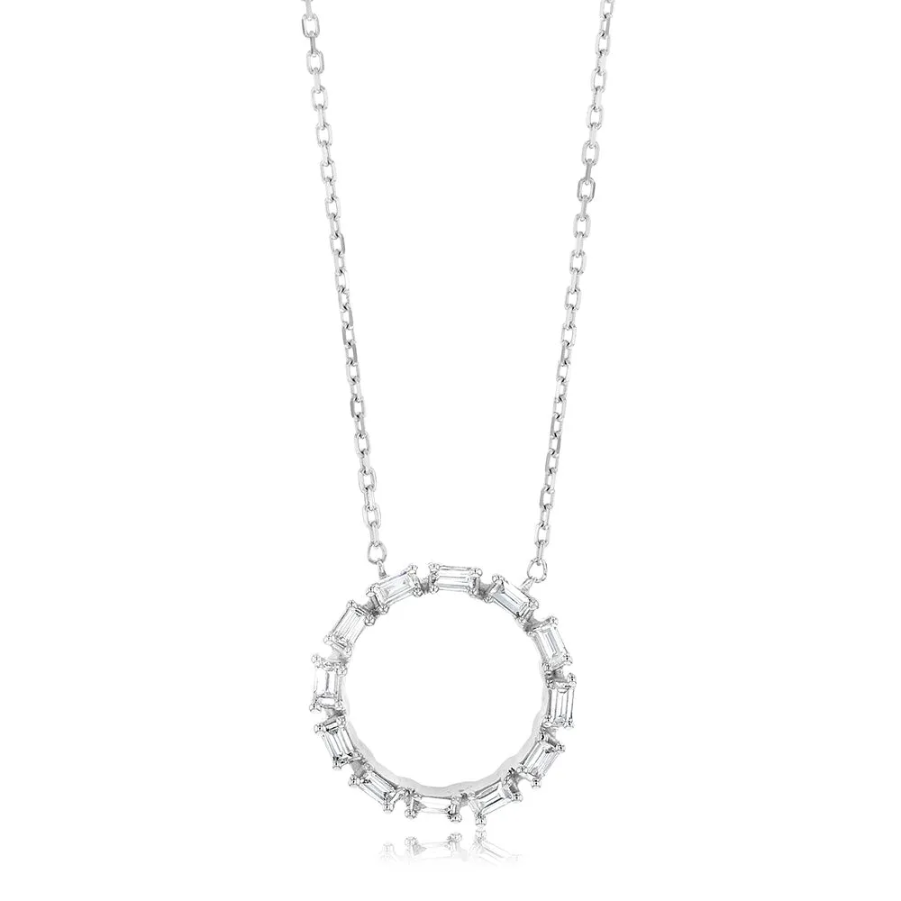 Luminesce Lab Grown 1/10 Carat Diamond Life Of Circle Pendant in 9ct White Gold Shiels