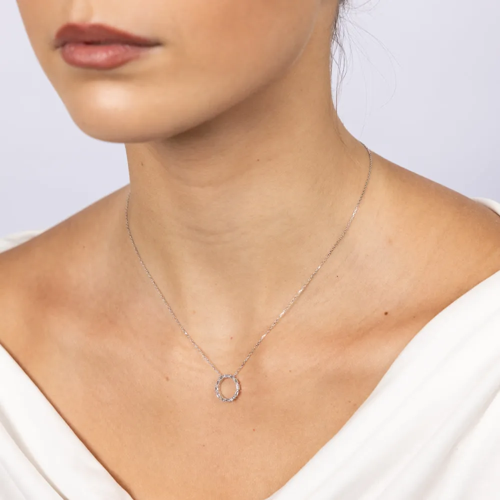 Luminesce Lab Grown 1/10 Carat Diamond Life Of Circle Pendant in 9ct White Gold Shiels