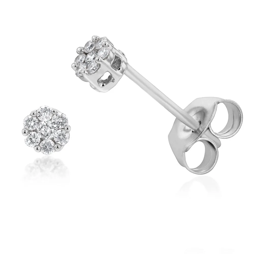 Luminesce Lab Grown 1/10 Carat Diamond Stud Earrings in Sterling Silver Shiels