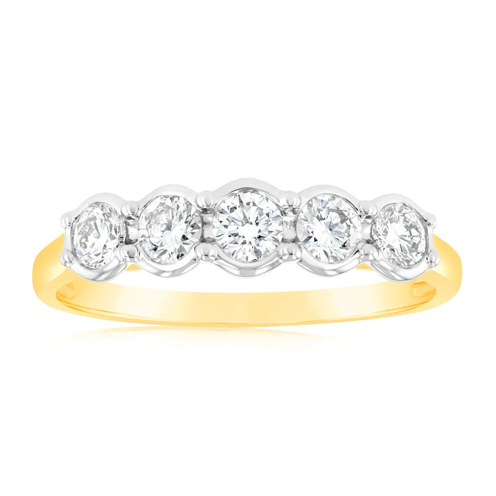 Luminesce Lab Grown  1/2 Carat Diamond 5-Stone Ring in 9ct Yellow Gold Shiels