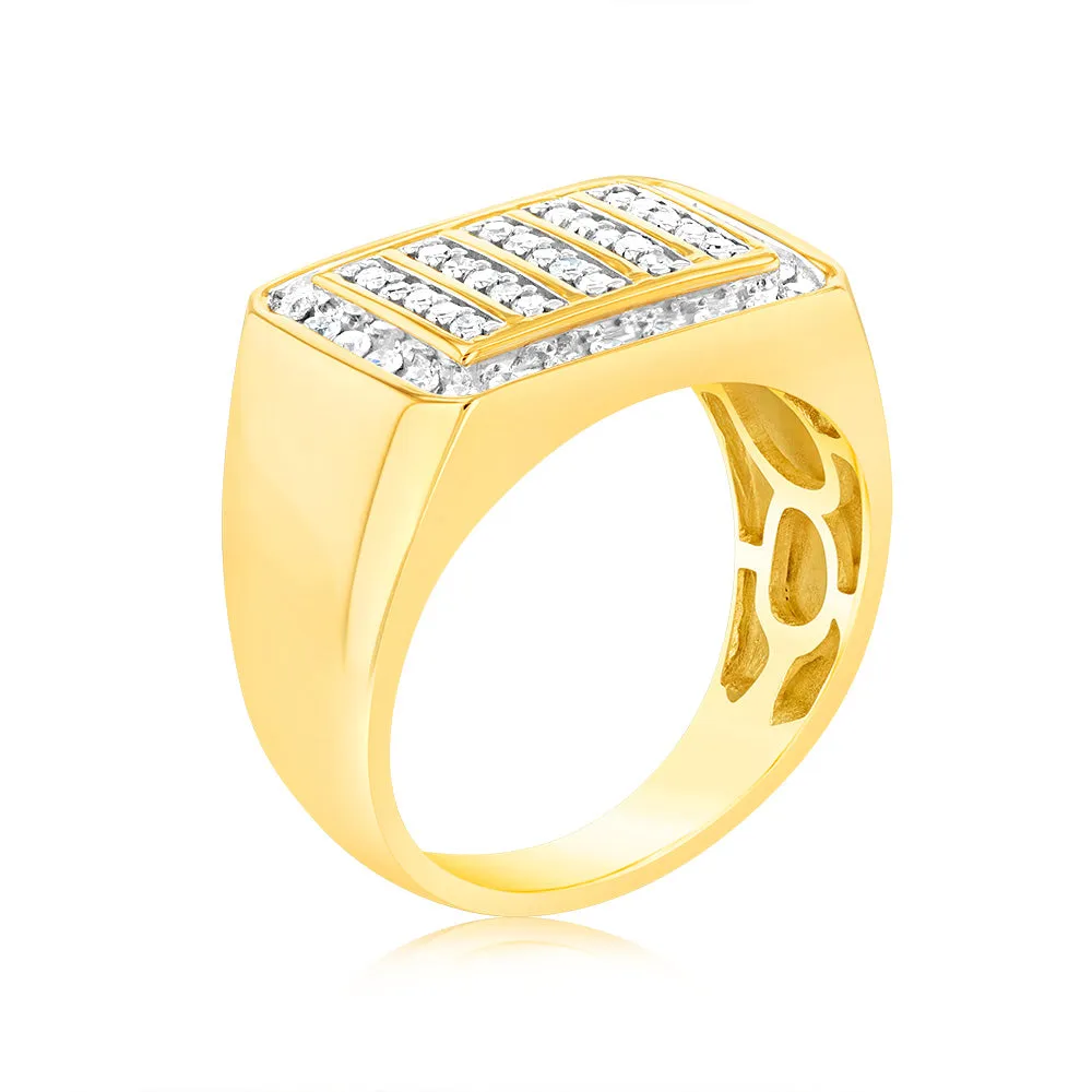 Luminesce Lab Grown 1/2 Carat Diamond Gents Ring in 9ct Yellow Gold Shiels