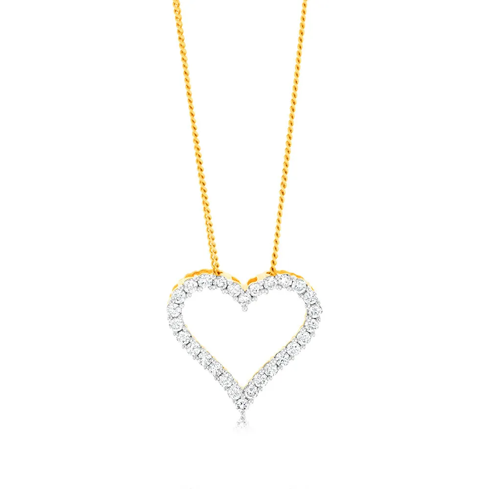 Luminesce Lab Grown 1/2 Carat Diamond Heart Pendant in 14ct Yellow Gold Shiels
