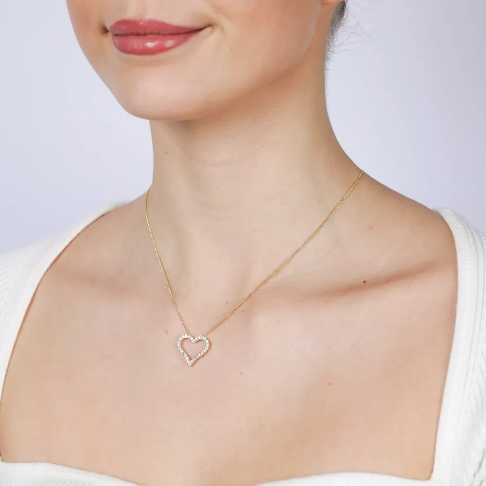 Luminesce Lab Grown 1/2 Carat Diamond Heart Pendant in 14ct Yellow Gold Shiels