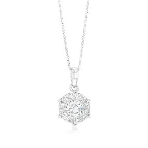 Luminesce Lab Grown 1/2 Carat Diamond Pendant in 9ct White Gold with Chain Shiels