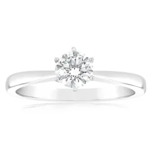 Luminesce Lab Grown 1/2 Carat Diamond Solitaire Ring set in 14ct White Gold Shiels