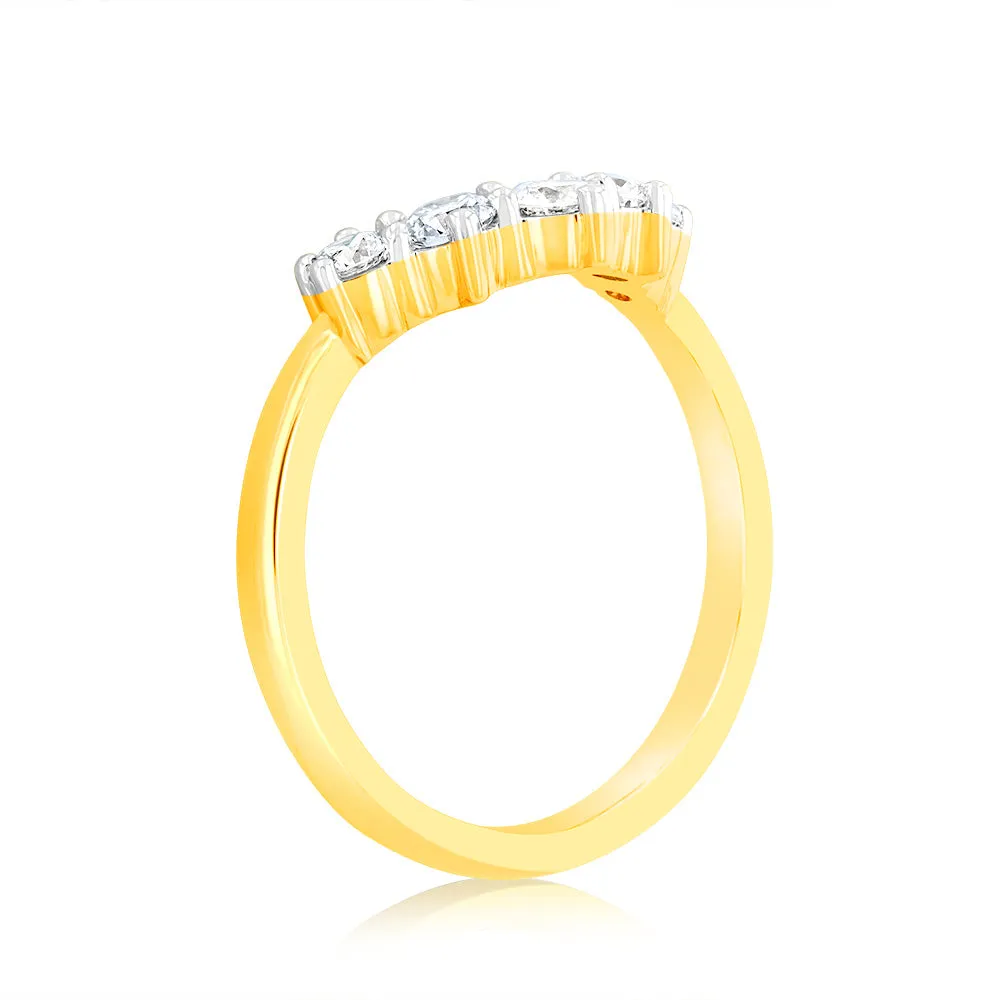 Luminesce Lab Grown 1/2 Carat Eternity Curve Diamond Ring in 18ct Yellow Gold Shiels