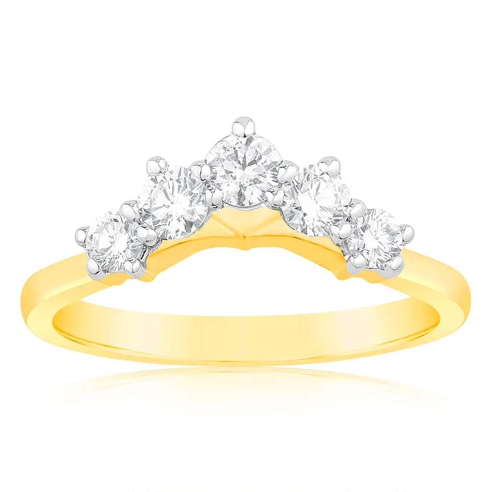 Luminesce Lab Grown 1/2 Carat Eternity Curve Diamond Ring in 18ct Yellow Gold Shiels