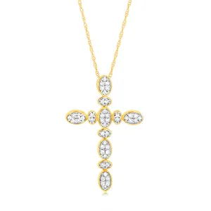 Luminesce Lab Grown 1/4 Carat Cross Pendant in 9ct Yellow Gold Shiels
