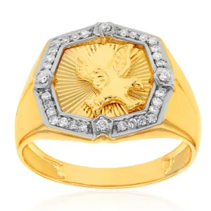Luminesce Lab Grown 1/4 Carat Diamond Eagle Gents Ring in 9ct Yellow Gold Shiels