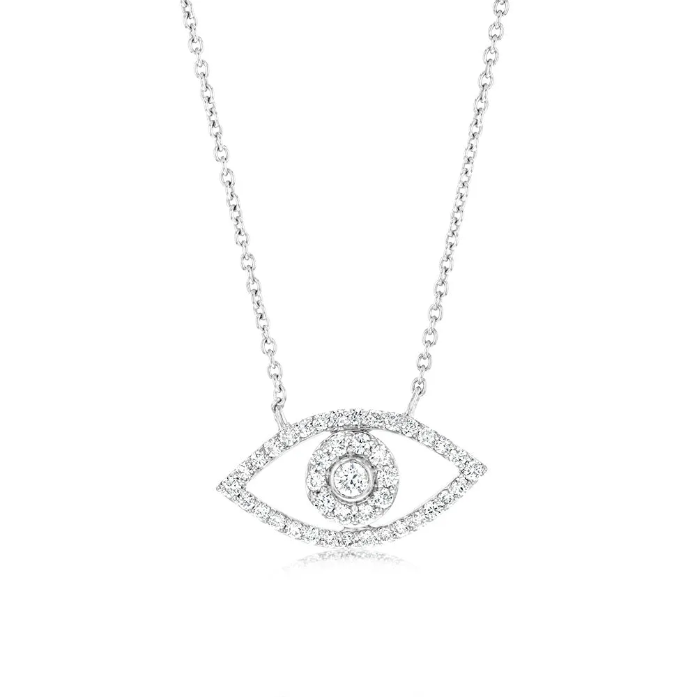 Luminesce Lab Grown 1/4 Carat Diamond Evil Eye Pendant in Sterling Silver Shiels