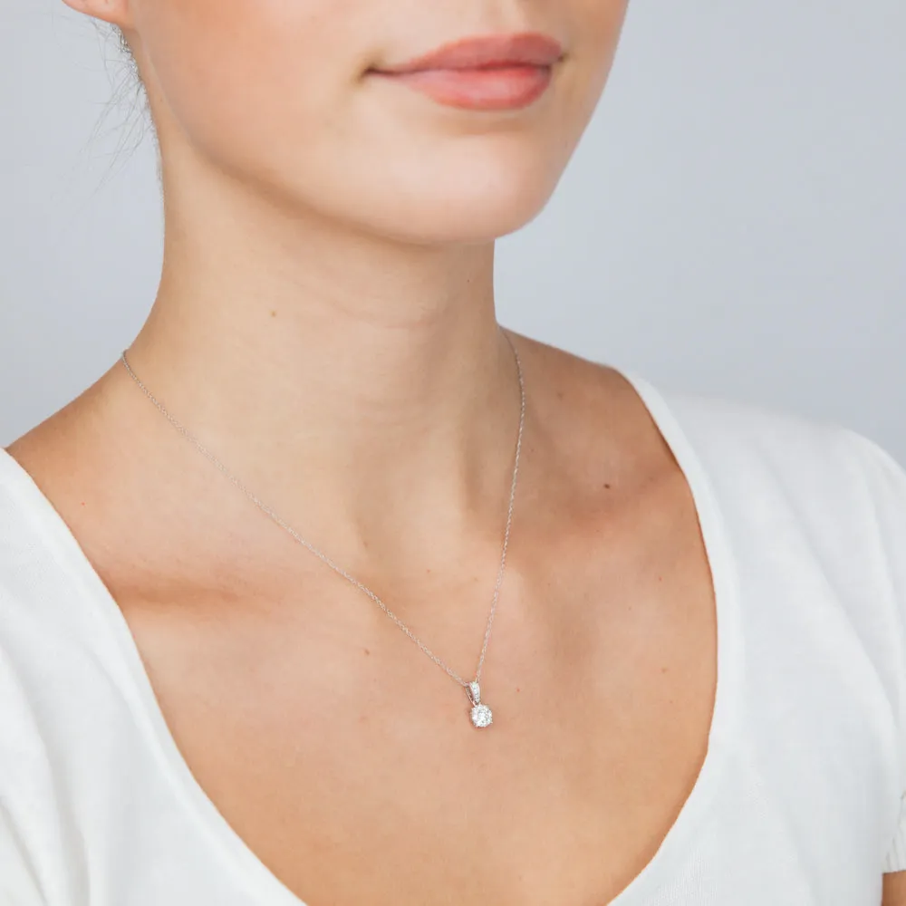 Luminesce Lab Grown 1/4 Carat Diamond Pendant in 9ct White Gold With adjustable Chain Shiels
