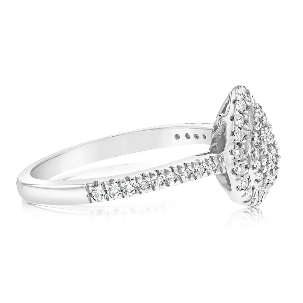 Luminesce Lab Grown 1/4 Carat Diamond Silver Ring with 59 Diamonds Shiels
