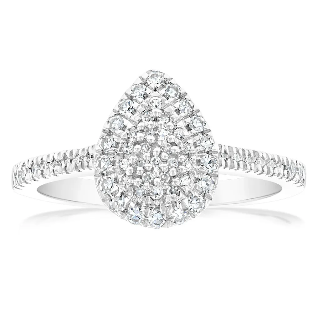 Luminesce Lab Grown 1/4 Carat Diamond Silver Ring with 59 Diamonds Shiels