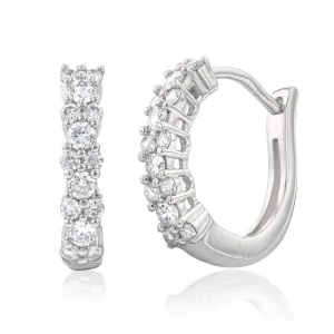 Luminesce Lab Grown 1/4 Carat Hoop Diamond Earrings in Silver Shiels