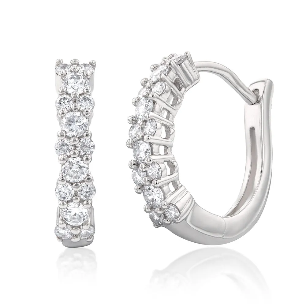 Luminesce Lab Grown 1/4 Carat Hoop Diamond Earrings in Silver Shiels