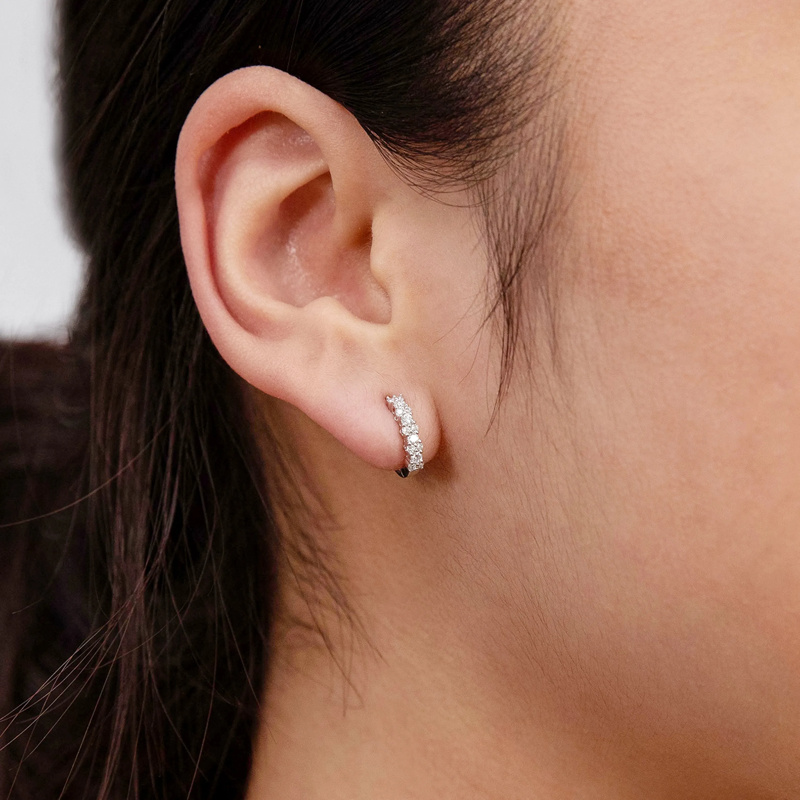 Luminesce Lab Grown 1/4 Carat Hoop Diamond Earrings in Silver Shiels