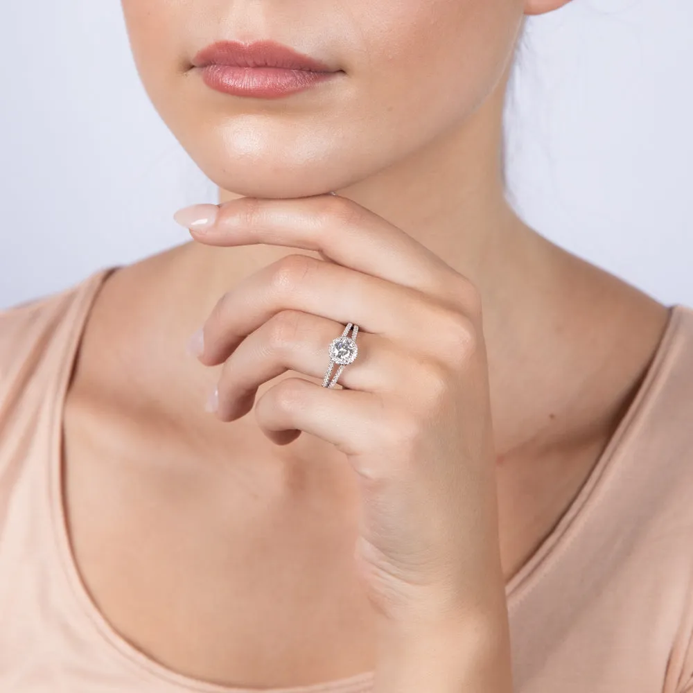 Luminesce Lab Grown 14ct White Gold 1 Carat Diamond Split Shank Ring Shiels