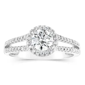 Luminesce Lab Grown 14ct White Gold 1 Carat Diamond Split Shank Ring Shiels