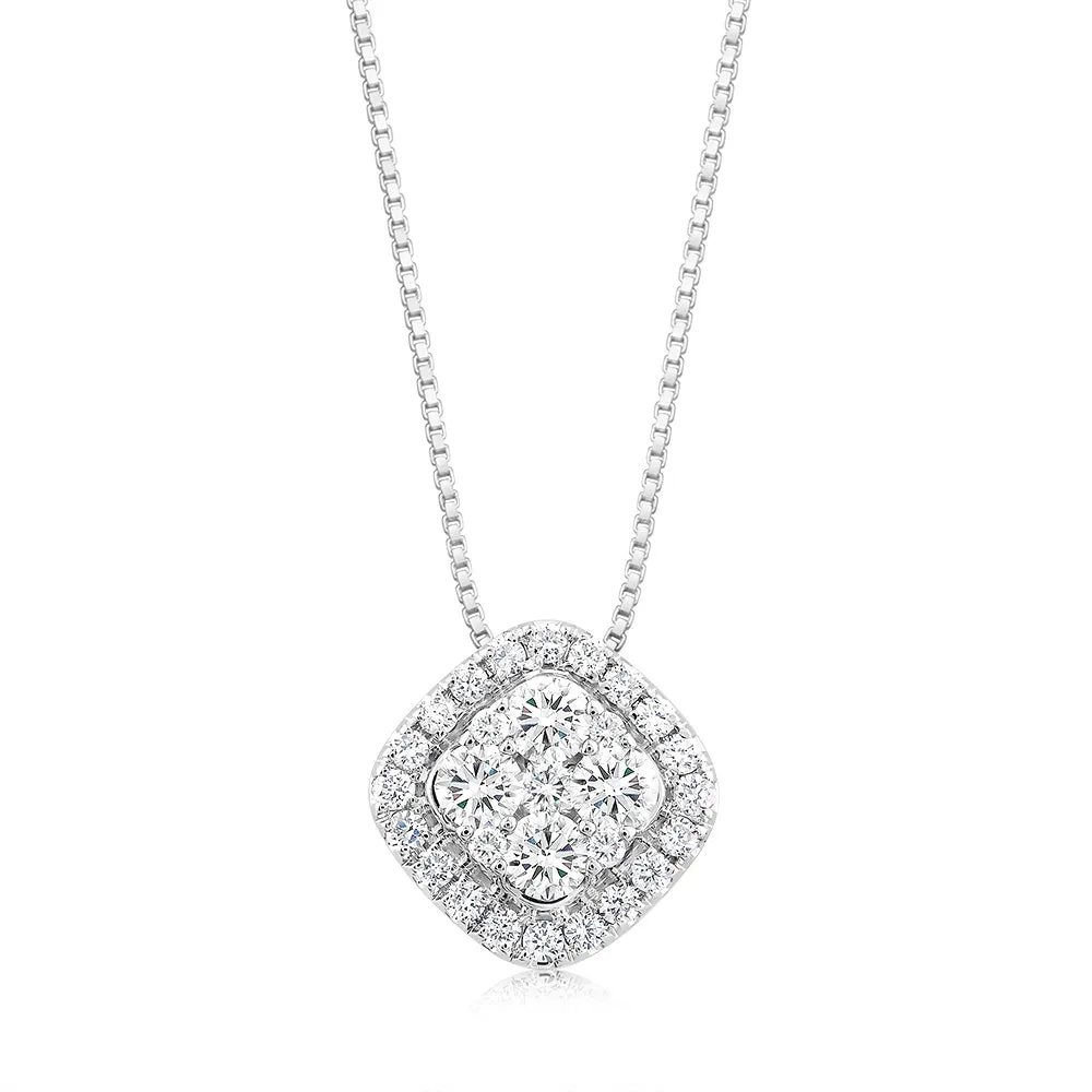 Luminesce Lab Grown 14ct White Gold 3/4 Carat Diamond Pendant With 40 5cm Chain Shiels