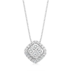Luminesce Lab Grown 14ct White Gold 3/4 Carat Diamond Pendant With 40 5cm Chain Shiels