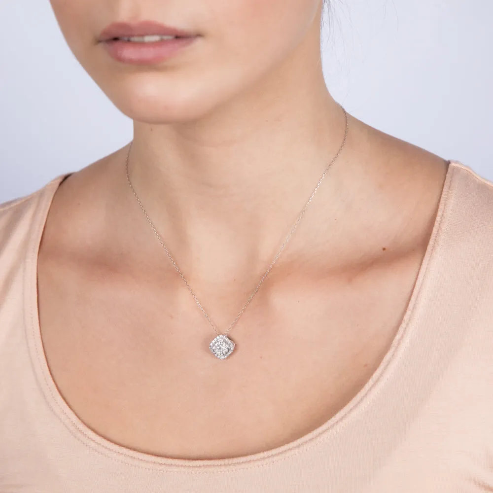 Luminesce Lab Grown 14ct White Gold 3/4 Carat Diamond Pendant With 40 5cm Chain Shiels