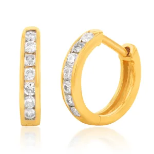 Luminesce Lab Grown 1/5 Carat Diamond Hoop Earring in 9ct Yellow Gold Shiels