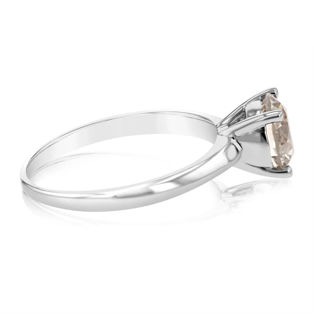 Luminesce Lab Grown 1.5 Ct Light Champagne Solitaire Diamond Ring in 14ct White Gold Shiels