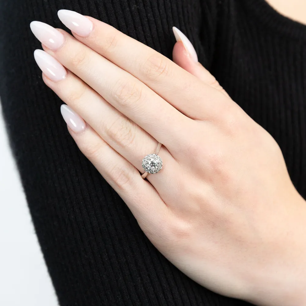 Luminesce Lab Grown 18ct White Gold 1 Carat Diamond Halo Ring Shiels