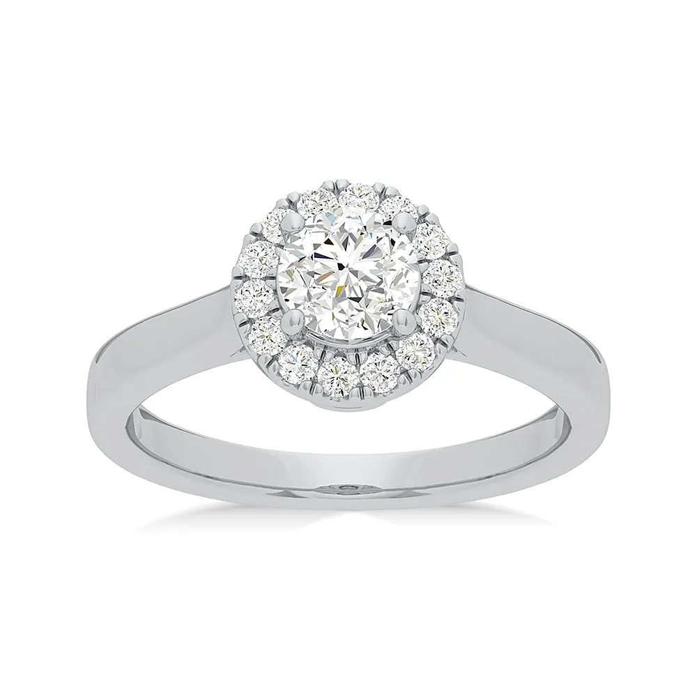 Luminesce Lab Grown 18ct White Gold 1 Carat Diamond Halo Ring Shiels
