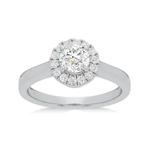 Luminesce Lab Grown 18ct White Gold 1 Carat Diamond Halo Ring Shiels