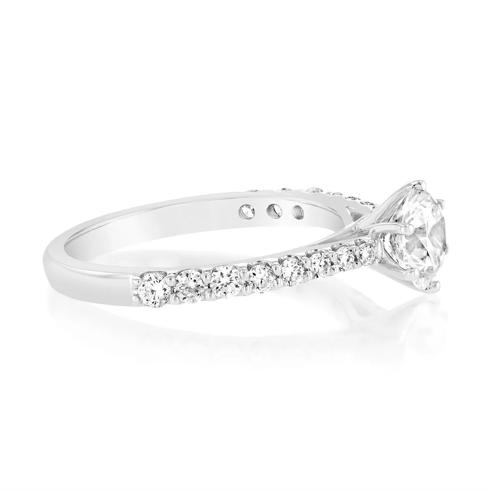 Luminesce Lab Grown 18ct White Gold 1 Carat Diamond Solitaire Fancy Ring Shiels