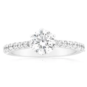 Luminesce Lab Grown 18ct White Gold 1 Carat Diamond Solitaire Fancy Ring Shiels