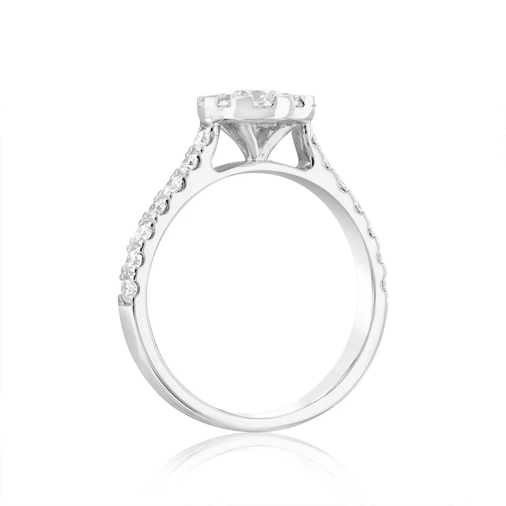 Luminesce Lab Grown 18ct White Gold 1 Carat Solitaire Fancy Diamond Ring Shiels